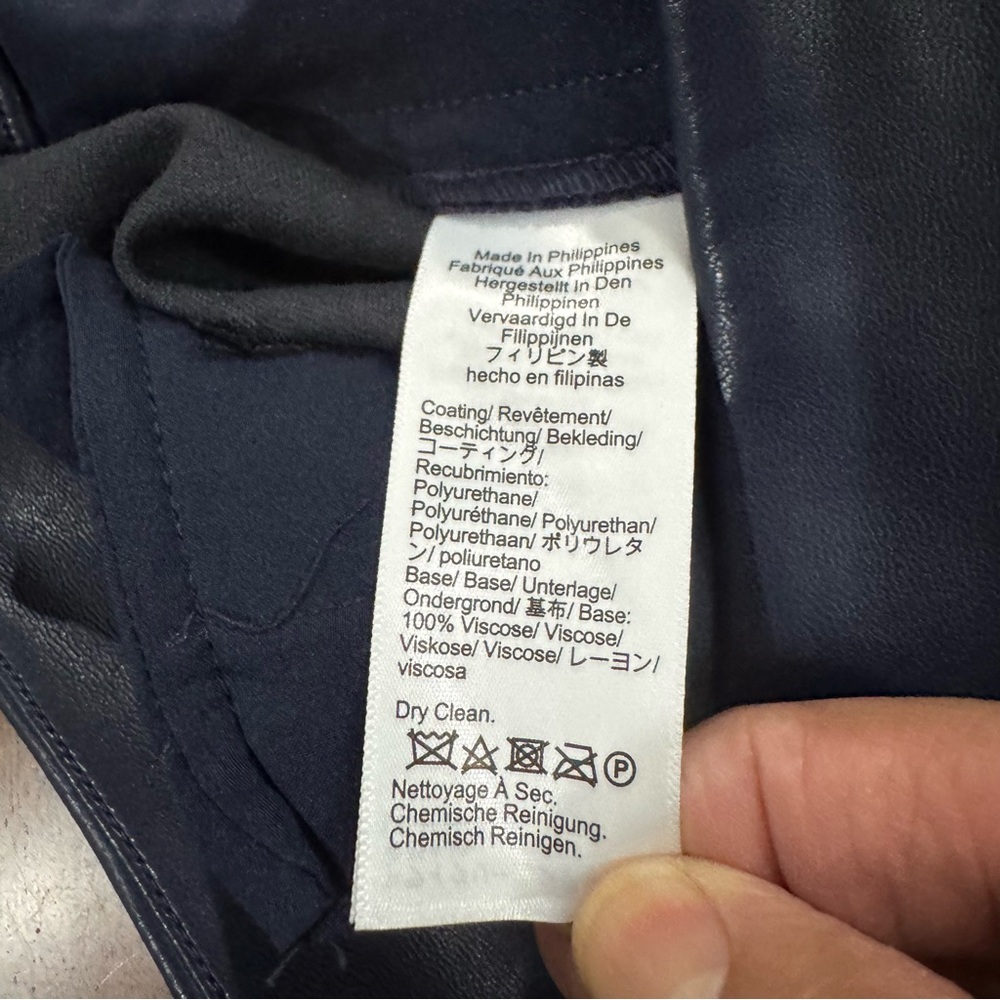 J. Crew Kate Straight-Leg Pant in Faux Leather Blue Size 6 - Picture 5 of 9
